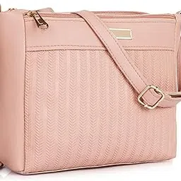 lady quinton Crossbody Sling Bag, Pink, Chevron Pattern, Multiple Compartments-picture-38