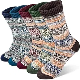ysense 6 Pairs Mens Wool Socks Thermal Cozy Warm Winter Socks Men-picture-51