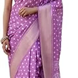 satrani Women's Dola Silk Bandhani Printed & Woven Zari Stripe Ready To Wear One Minute Pre Stitched Saree with Unstitched Blouse Piece-picture-39