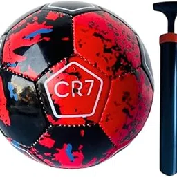 VIP Sports CR7 Black & RED Football, PU,Size - 5 (with Pump & PIN)-picture-46
