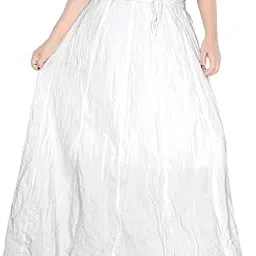 sttoffa Women Solid Color Maxi Plain Cotton Full Length White Skirt 40 inch Long Cotton Long Skirt-picture-26