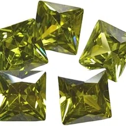 Created Green Cubic Zircon at Wholesale Rate (Rs 7.5/Carat) Fine Quality Princess Shape जरकन Loose Gemstone for Reselling Astrologers Jewellers Crystal Healing Astrological-image-27