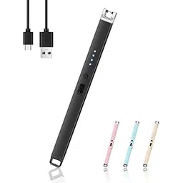 Candle Lighter, Flameless Windproof Electric Lighter with Safety Lock & LED Power Display, Arc Type C Rechargeable Lighters for Fireworks, BBQ, Camping, Gifts for Christmas, Thanksgiving, Halloween-picture-25