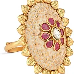 i jewels Gold Plated Traditional Design Comfort Fit Finger Ring For Women & Girls-picture-26