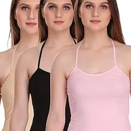 selfcare Women's Solid Cotton Blend Short Slip Halter Neck Camisoles Combo Set (Pack of 3)-picture-16