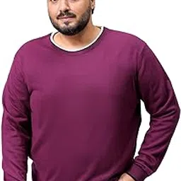 hardsoda by The Indian Garage Co Men Plus Size Regular Fit Solid Crew Neck Sweater-picture-28