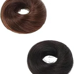 Fashion Alley Messy Bun Scrunchie Human Hair Extensions, Real Women Hair, Easy to Use, Adds Volume & Thickness, Suitable for All Hair Types (Pack of 2)-picture-44