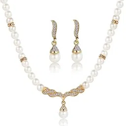 shining diva fashion Latest Stylish Design Fancy Pearl Necklace Jewellery Set for Women (15454s)-picture-30