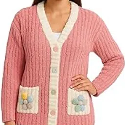 snehprabha Women Knitted Winter Cardigan | Soft Fur Woolen Long Sweater with Plush Trim & Pocket Design | Warm Stylish Ladies Cardigan-picture-42