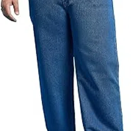 bigbanana Plus Size Men's Baggy Fit Solid Jeans-picture-33