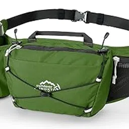 INOXTO Slim Running Belt Fanny Pack for Women and Men Sports Waist Bag Pack with 300ml Water Bottle for Running Walking Cycling Hiking Reflective Running Pouch Belt for All Phones (Gary), Army green,-image-11