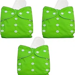 Baby Cloth Diapers 0 To 3 Years | Side Leakage Proof Washable Reusable Diaper For New Born Baby 3 Diaper 3 White Insert pad (Pack Of 6) (Green_1)-picture-32