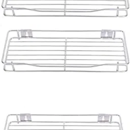 AB99 COLLECTION Stainless Steel Bathroom Rack, Shelf & Dispensers, Wall Hanging Holder for Accessories (12" X 6" X 1.5" Inch) (3 Pc)-picture-63