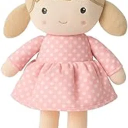Cute Baby Girl Plush Hanging Toy | Soft Pink Polka Dot Doll for Babies | Lightweight Crib & Stroller Toy | Adorable Nursery Décor & Newborn Gift-picture-25