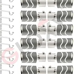 GLOXY Stainless Steel Curtain Bracket with Support 1 Inch Rod Pocket Finials Rod Support Fittings, Curtain Rod Holder (6 Pair Grey) - Durable Window Decor Solution for Elegant Home Interiors-picture-33