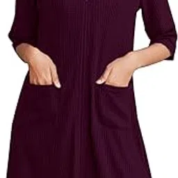 Enchant Home Pure Cotton Waffle Knit Zipper Bathrobes for Women | Super Soft | Lightweight | Knee Length Loungewear with Pockets-picture-12