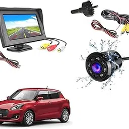 Auto_Smart_Look Combo 4.3 Dashboard TFT LCD Screen Rear View Monitor with 8 LED Night Vision Car Reverse Camera for Maruti Swift-picture-16