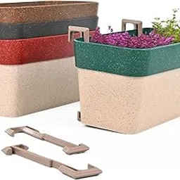 Eha Earth Friendly Duo Sling 12 inch Pots for Plants | Set of 4 Flower Pots for Home Decoration | Made with Bamboo Fibers, UV Protected Flower Pot | Hanging Planters for Living Room | Multi Dark-picture-32