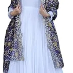 Elegant Purple Georgette Gown with Organza Dupatta – Designer Kalamkari & Leheriya Print Ensemble-picture-28