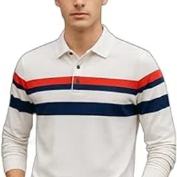 Men?s Striped Polo T-Shirt | Full Sleeve Premium Cotton Wear for Men (PT-T19-WHITE_AC37)-picture-50
