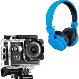 Cospex Combo Pack of 2 Items - Comfortable On-Ear Bluetooth Wireless Headphone, 1080p Sports Waterproof Action Camera (1 Year Warranty)-picture-34