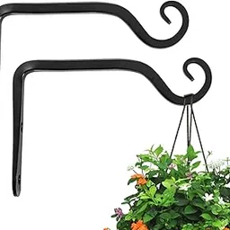 ONEPENG 6-Inch Wall Hook Hanging Plant Bracket, Made of Steel, Wall Hooks Rustic Home Decor 2 Pack (Black),for Hanging Bird Feeders, Wind Chimes,Flower Baskets,Lanterns,Indoor/Outdoor Use-picture-23