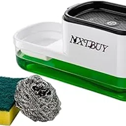 2 in 1 Kitchen Sink Soap Dispenser with Sponge Holder 400ml | Liquid Dishwashing Pump with Hollow Rust Proof Design | Durable Smooth Body for Easy Cleaning | Ideal for Home, Hotel & Restaurant-picture-23