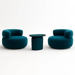 R G Wood Modern Living Room Set, 2 Teal Blue Upholstered Accent Chairs with Side Table, Contemporary Design-picture-31