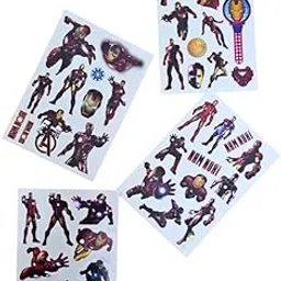 mps my party suppliers MPS MY PARTY SUPPLIERS® 4pcs Cartoon temporary tattoos for kids, Theme party Decoration Tattoos For boys girls, Kids Temporary Tattoos, superhero tattoos for kids, tattoo sticker for kids, spiderman tattoos for kids, kids tattoos (iron man)-picture-34