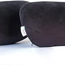 UVsport Velvet Memory Foam Neck Cushion-c Shape for Car Seat Head Rest (Black) (Set of 2)-picture-46