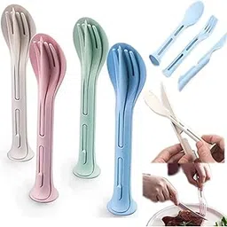3 in 1 Cutlery Set Multicolor – Pack of 2 | Portable Spoon Fork Knife Combo | Reusable Travel Cutlery Set for Office, Camping, Picnic & Lunch Box | Lightweight & Eco-Friendly Design-picture-54