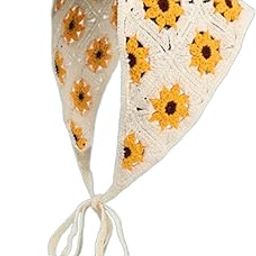 club bollywood Crochet Hair Bandana Handmade Hair Tie Cute Hair Accessories for Girls Women style F|Clothing, Shoes & Accessories | Womens Accessories | Hair Accessories|1 Floral Hair Scarf-picture-7