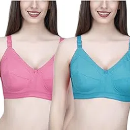 elina Women's Full Coverage Non Padded Non Wired Cotton Bra Pack of 2-picture-13