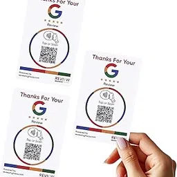 Google Review Tap Card (3 Cards) - Large Reusable Smart Tap NFC & QR Code Sign Card - Custom Google Review Card for Business - Zappy Cards Speed & Digifeel Pop - Powered by Review Highway (3-Pack)-image-3