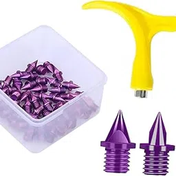 THE STYLE SUTRA® 50Pcs Track Shoe Spikes Portable with Wrench for Competition Sports Training Purple | Sporting Goods | Outdoor Sports | Track & Field-picture-45