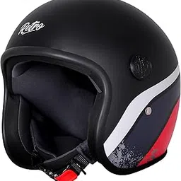 Steelbird SBH-55 Retro Rustic ISI Certified Open Face Helmet for Women and Men Motorbike Helmet-picture-22