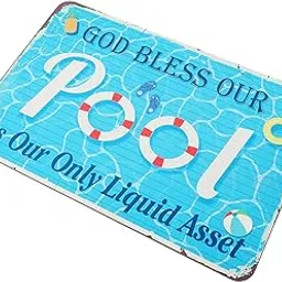 Milisten Swimming Pool Metal Sign Summer Pool Outdoor Decorations Pool Rules Slogan Wall Sign for Beach Bathroom Pool Home Bar Decor-picture-11