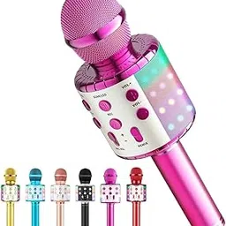 Milerong Wireless Bluetooth Karaoke Microphone for Kids,Singing Microphone (Rose Red)-picture-28