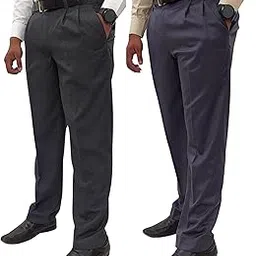 clavelite Formal Pleated Trouser Combo for Men Gents Regular fit Pants for Office Parties, Pack of 2-picture-34