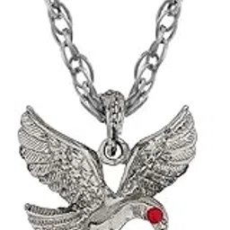 sullery Eagle Eating Snake Pendant Silver and Red Zinc, Metal Necklace Chain for Men and Women-picture-51