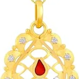 malabar gold & diamonds Yellow Gold Pendant for Women 22k | 22 kt (916) BIS Hallmark Gold Pendant for Women & Girls | 22 Karat Gold Jewellery for Birthday, Wedding, Anniversary & Diwali Gift image 1