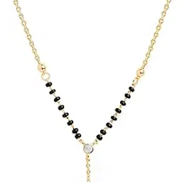 minutiae Stylish Fashion Pendant Necklace Black Beads Mangalsutra for Women & Girls with Extendable Chain-picture-24