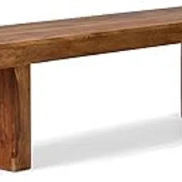 G Fine Furniture Wooden Platform Bench | 4 Seater | Solid Wood Sheesham, Natural Finish-picture-25