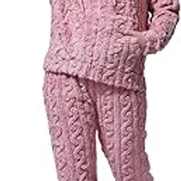 neudis Plush Fleece Loungewear Set, Women's Two-Piece Hooded Pajama Set-picture-13
