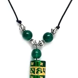 astroghar Tibetan Buddhism Om Mani Padme Hum Engraved Green Lucky Charm Pendant for Men and Women-picture-23