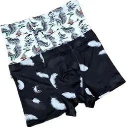 jal enterprise Men's Underwear with Feather Print, Black and White, Boxer Shorts, 2 Pack-picture-15