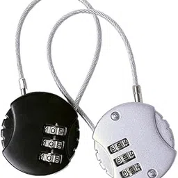 Kriid Number Lock Combination Lock with Zinc Alloy Steel Cable Lock Small Locks for Travel Suitcase, Backpack, Lockers, Case, Toolbox (Pack of 2 - Black, Silver)-image-35