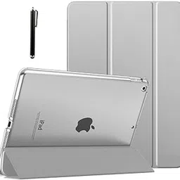ProElite Smart Trifold Hard Back Flip Stand Case Cover for Apple iPad 9.7 inch 2018/2017 5th 6th Generation with Stylus Pen- Grey-picture-17
