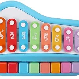 Quasar Xylophone 2 in 1 Premium Mini Piano Toy for Toddlers 1-3 Years Old Non Toxic 8 Key with 2 Stick Musical Learning Instruments - Multicolor-picture-30