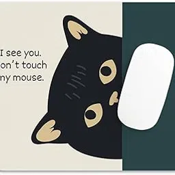 SHERISH Cute Cat Mouse Pad for Laptop & PC – 19x23 cm Black Desk Mat | Smooth Cloth Surface, Non-Slip Rubber Base, Waterproof & Durable Gaming Mousepad for Office & Home-picture-19